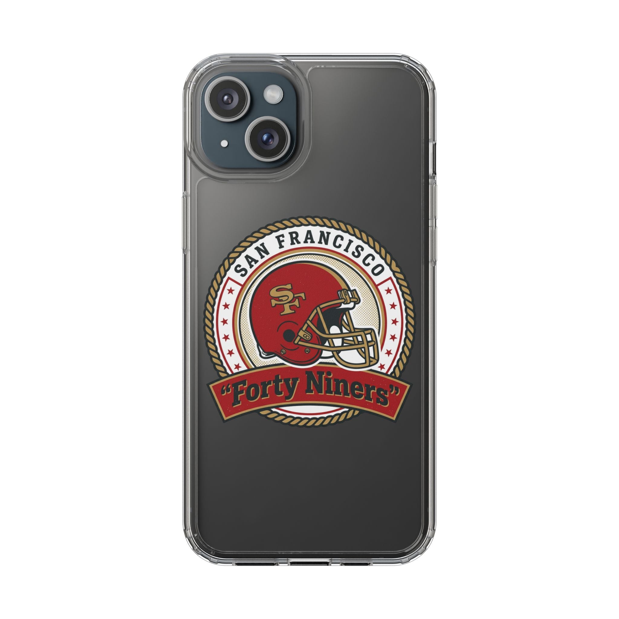 San Francisco Forty Niners Football Helmet Clear Case | NFL Team Phone Cover