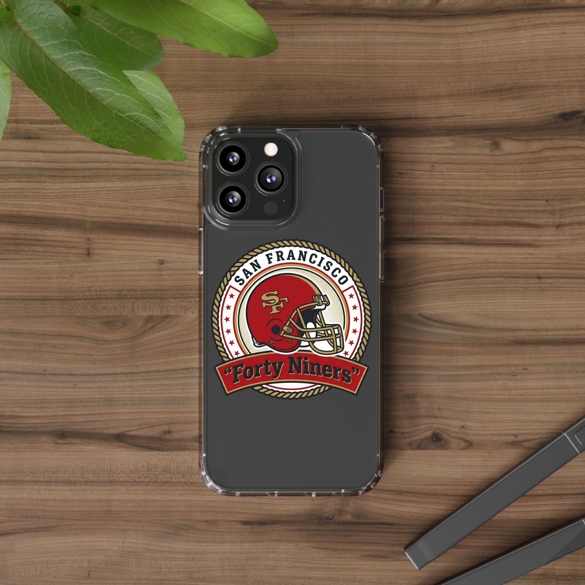 San Francisco Forty Niners Football Helmet Clear Case | NFL Team Phone Cover