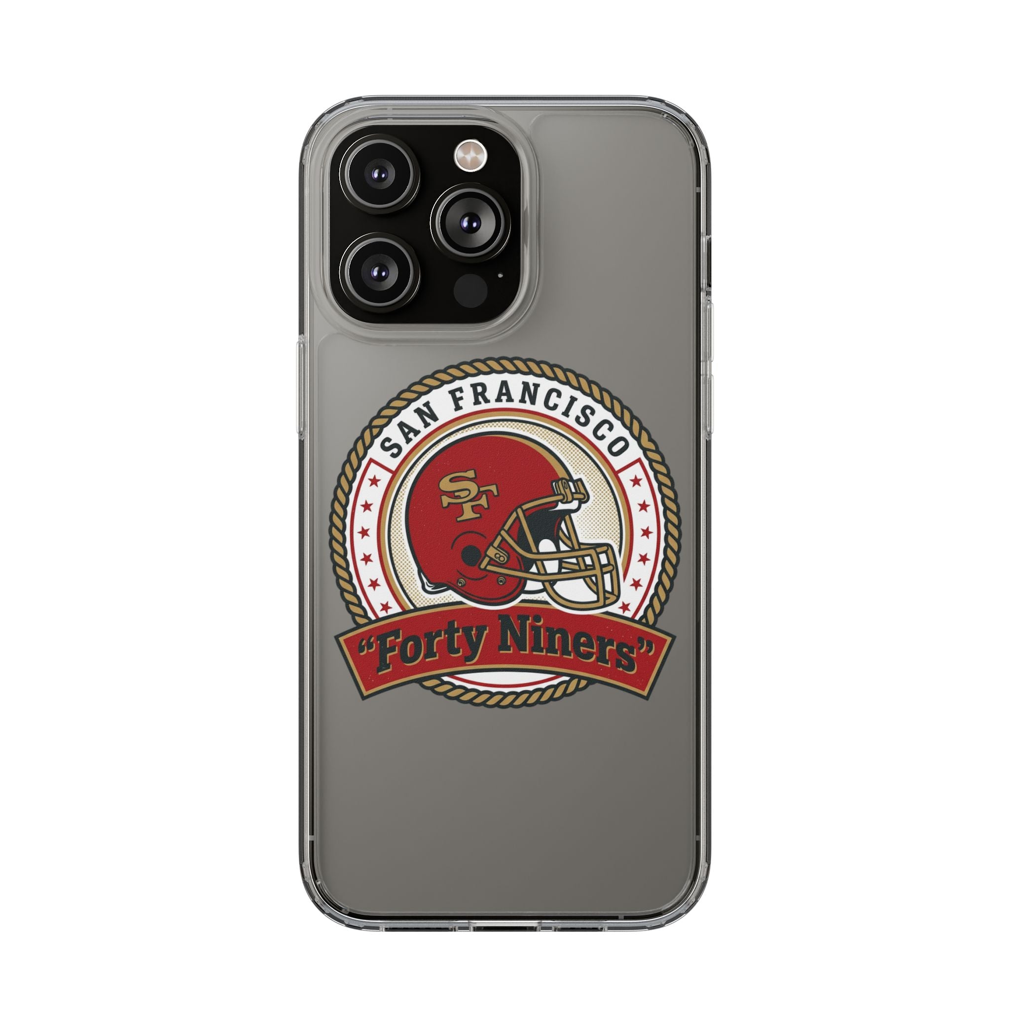 San Francisco Forty Niners Football Helmet Clear Case | NFL Team Phone Cover