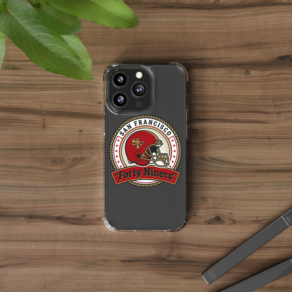 San Francisco Forty Niners Football Helmet Clear Case | NFL Team Phone Cover
