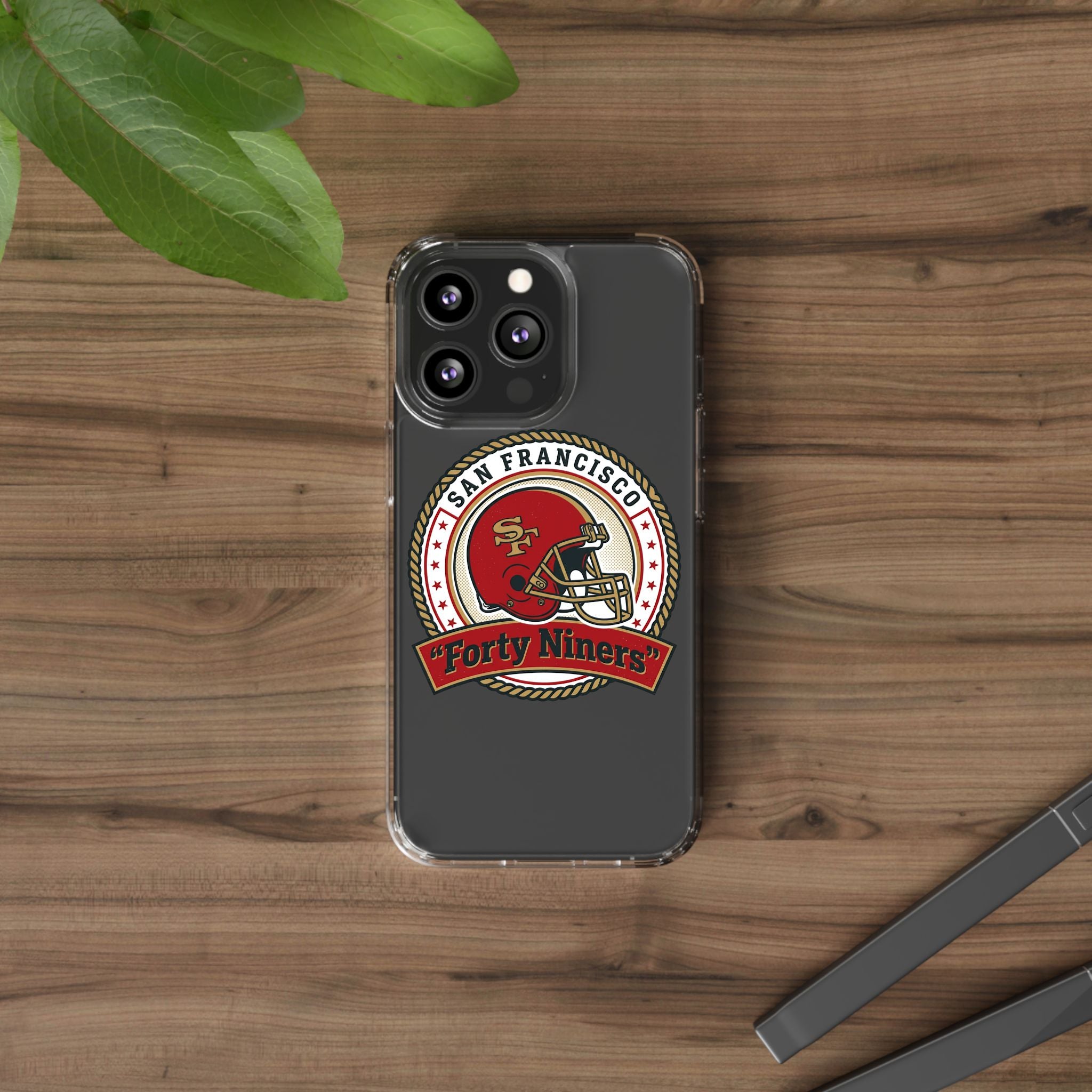 San Francisco Forty Niners Football Helmet Clear Case | NFL Team Phone Cover