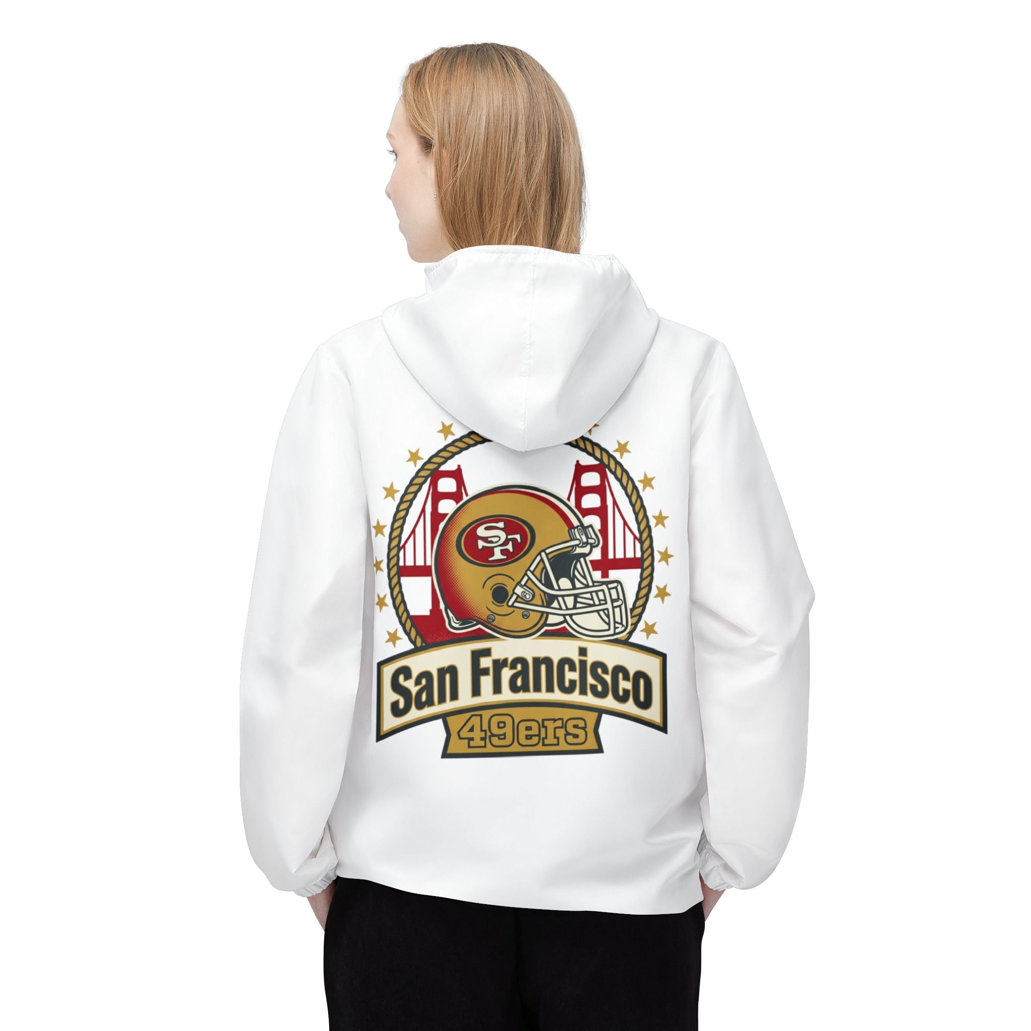 San Francisco 49ers Helmet Windbreaker Jacket | NFL Team Logo