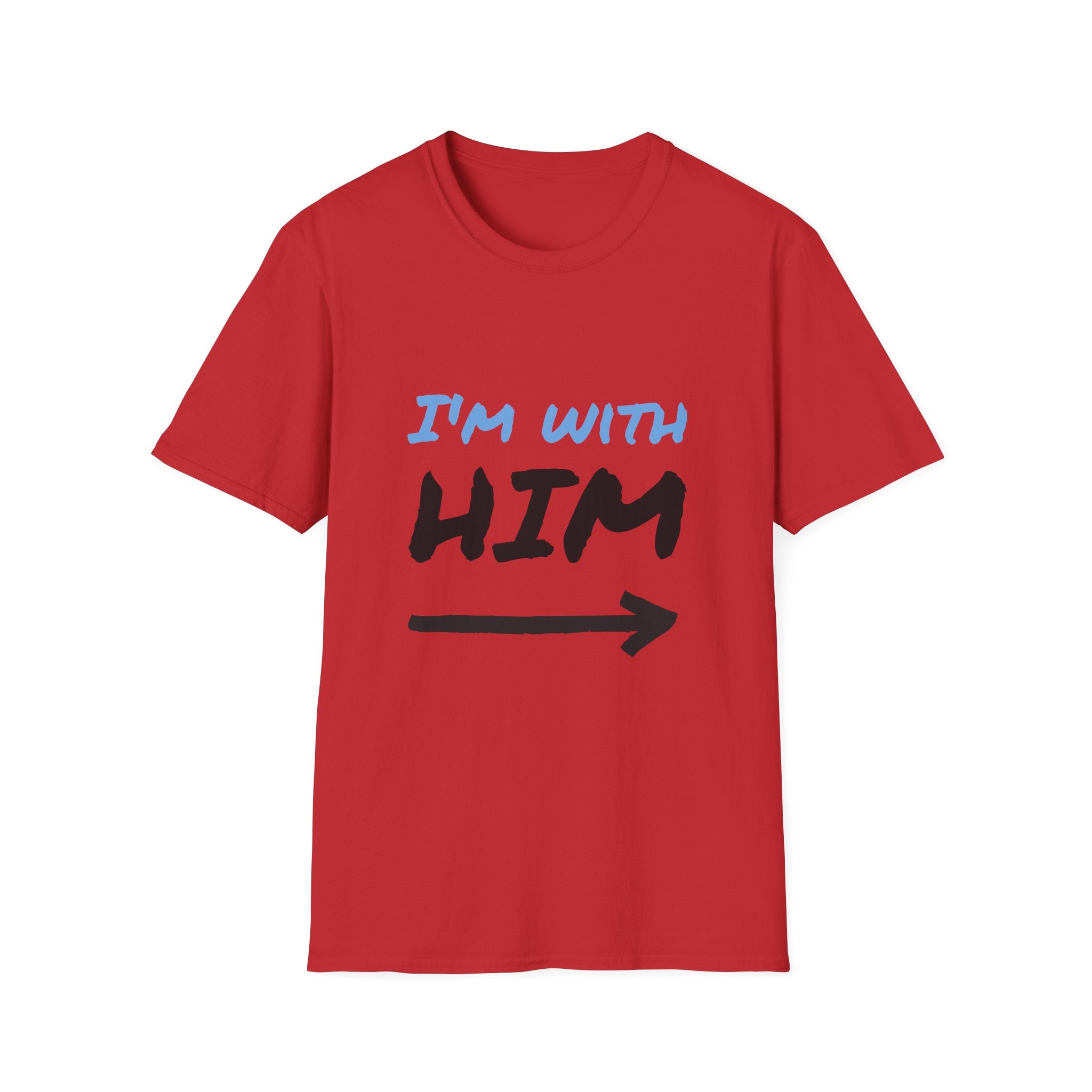 I'm With Him arrow T-Shirt | Couple Matching Shirt, Directional Graphic Tee