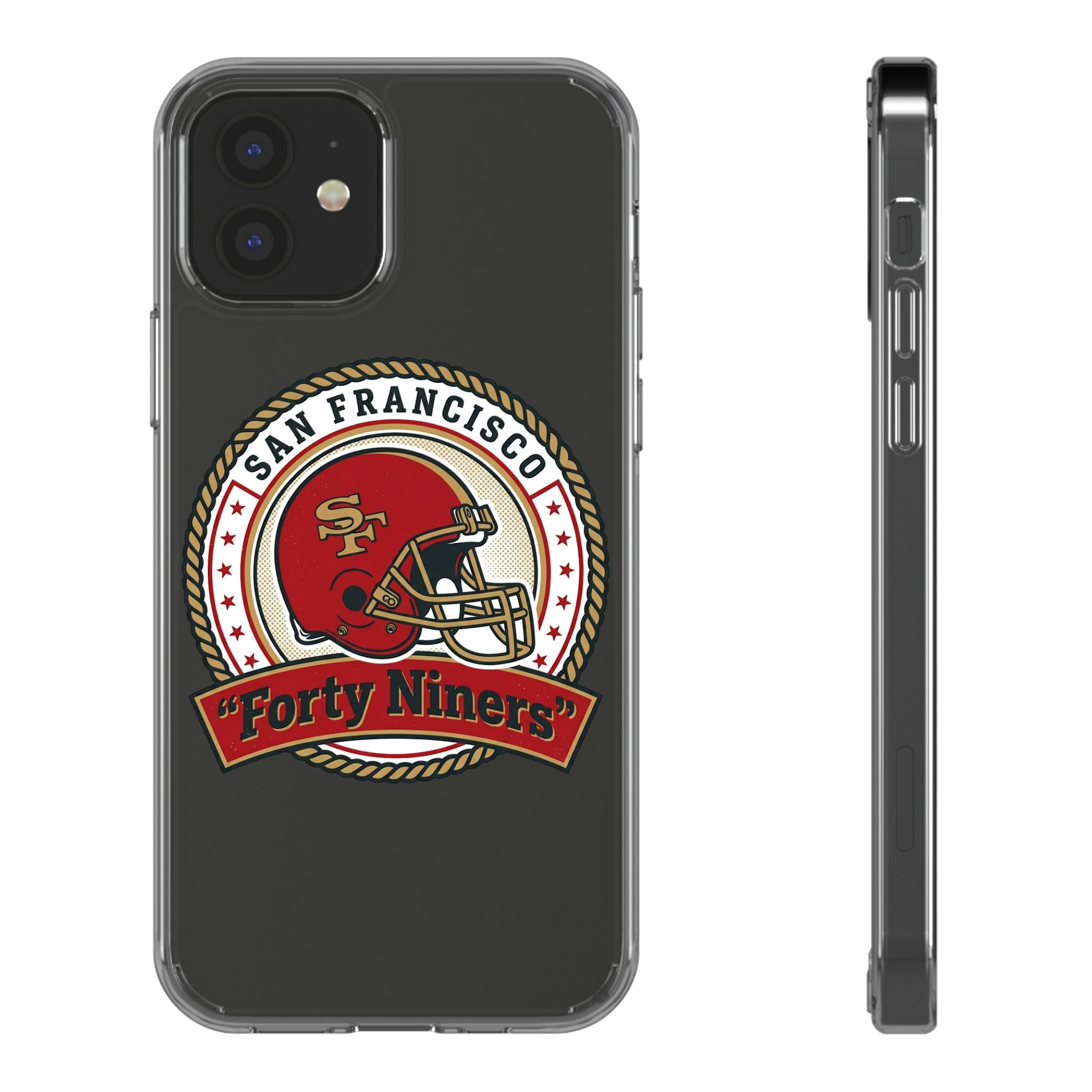 San Francisco Forty Niners Football Helmet Clear Case | NFL Team Phone Cover