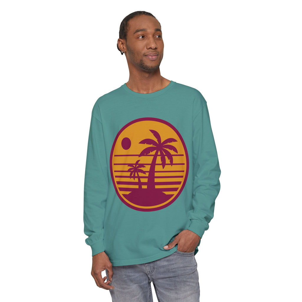 Retro Tropical Palm Sunset Long Sleeve