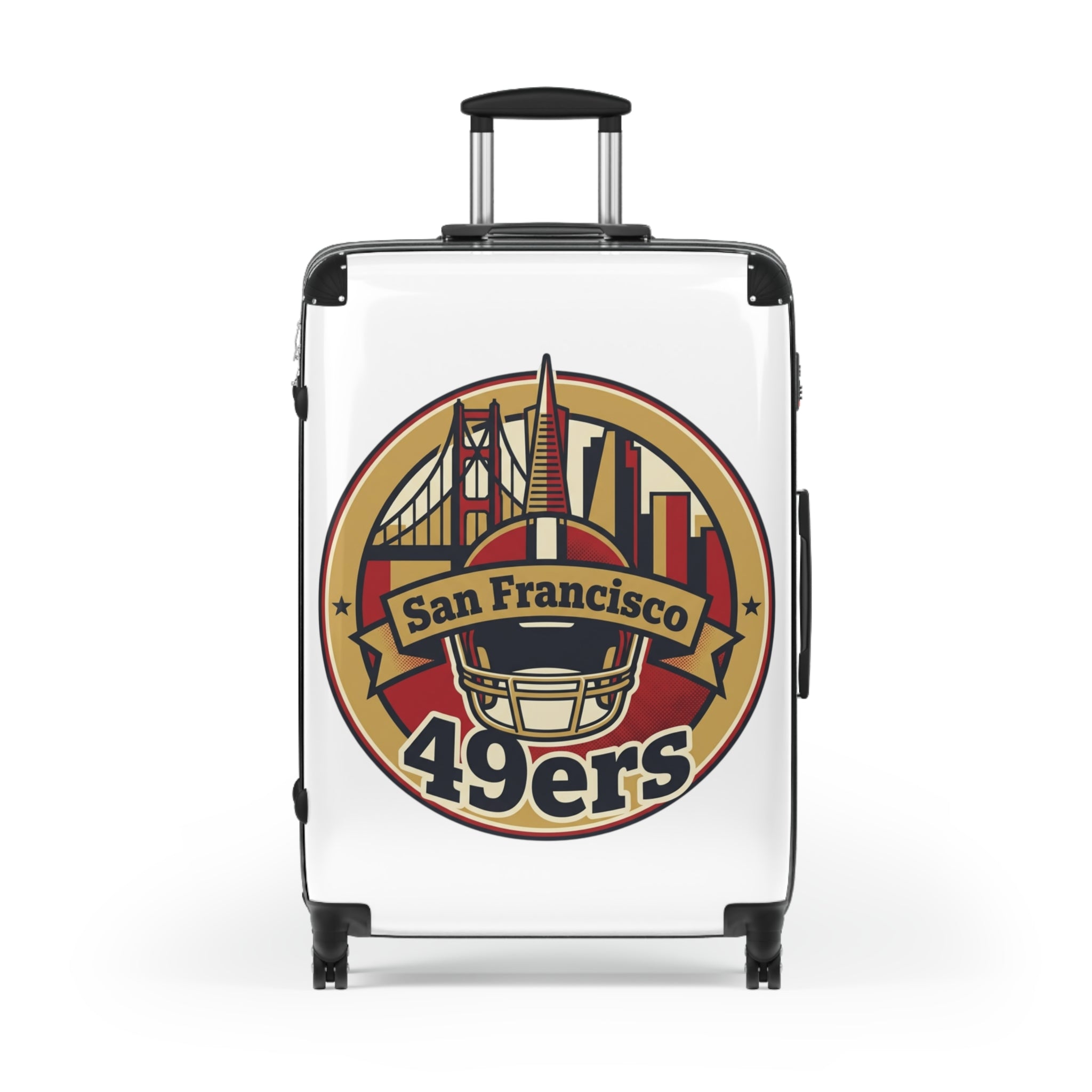 San Francisco 49ers Logo Suitcase | NFL City Skyline Luggage