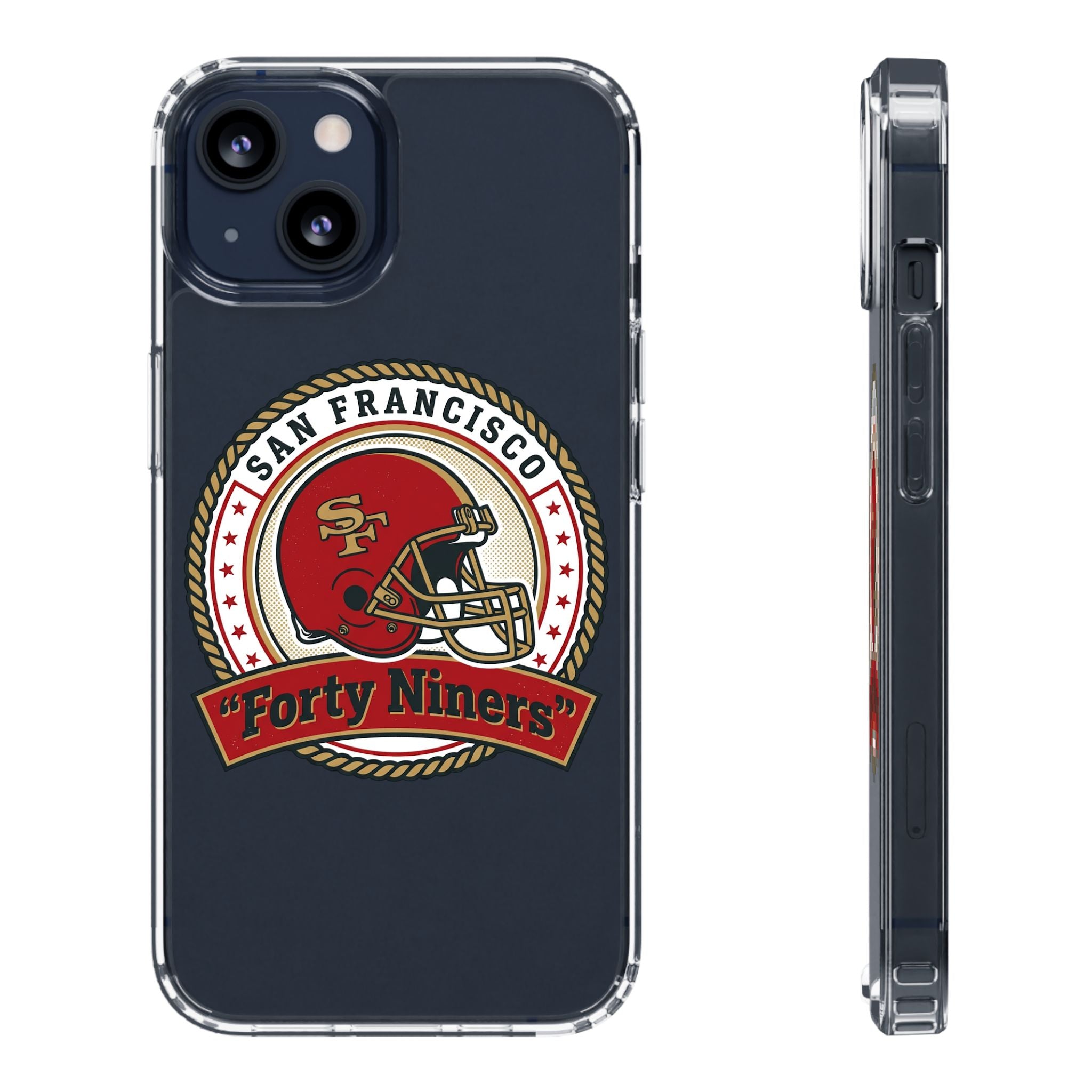 San Francisco Forty Niners Football Helmet Clear Case | NFL Team Phone Cover