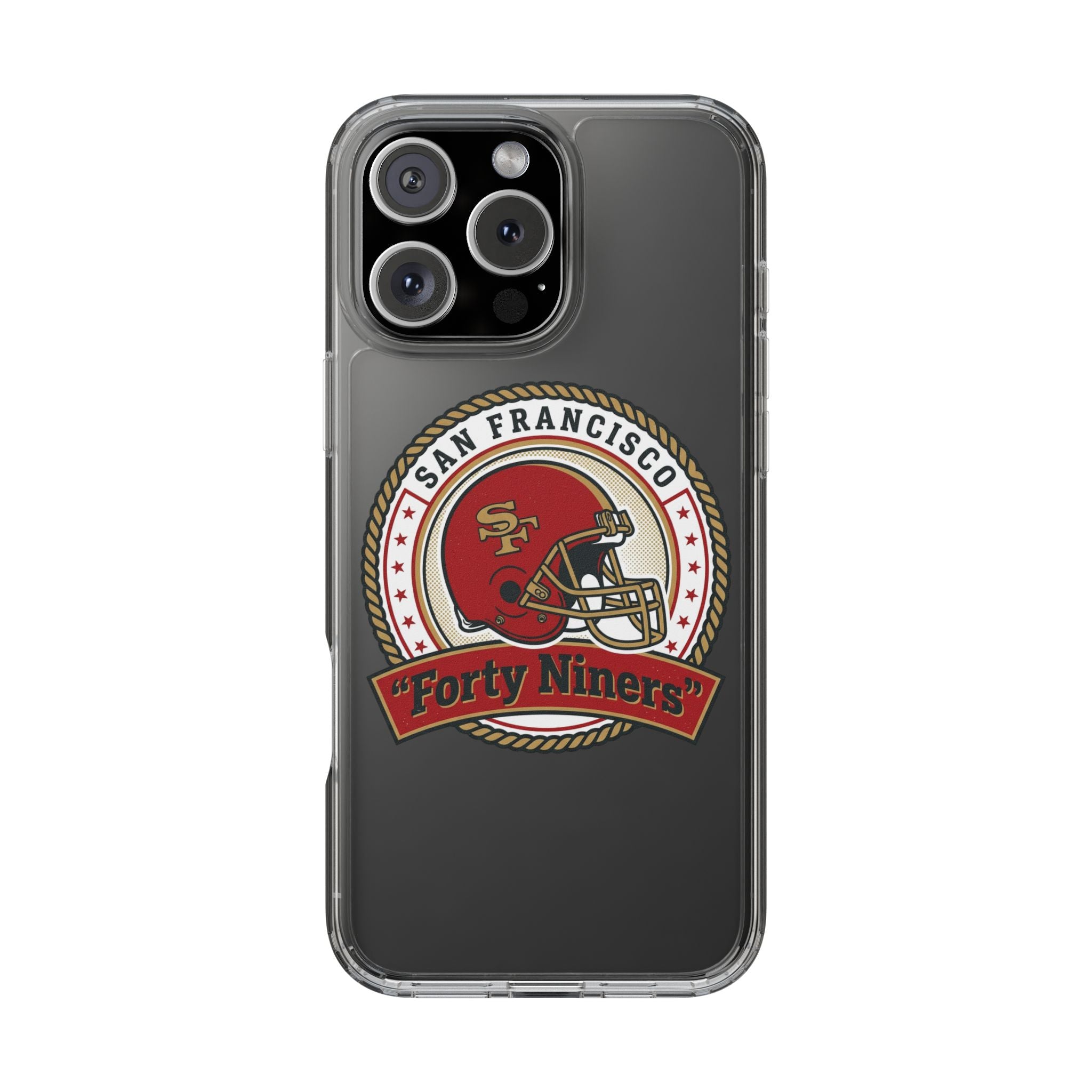 San Francisco Forty Niners Football Helmet Clear Case | NFL Team Phone Cover