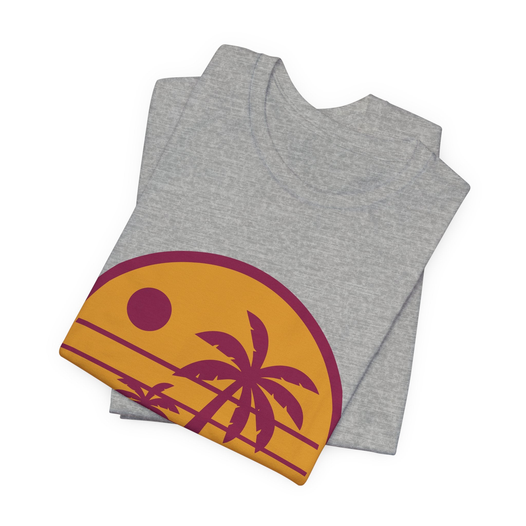 Vintage Palm Sunset Tee — Retro Beach Graphic T-Shirt