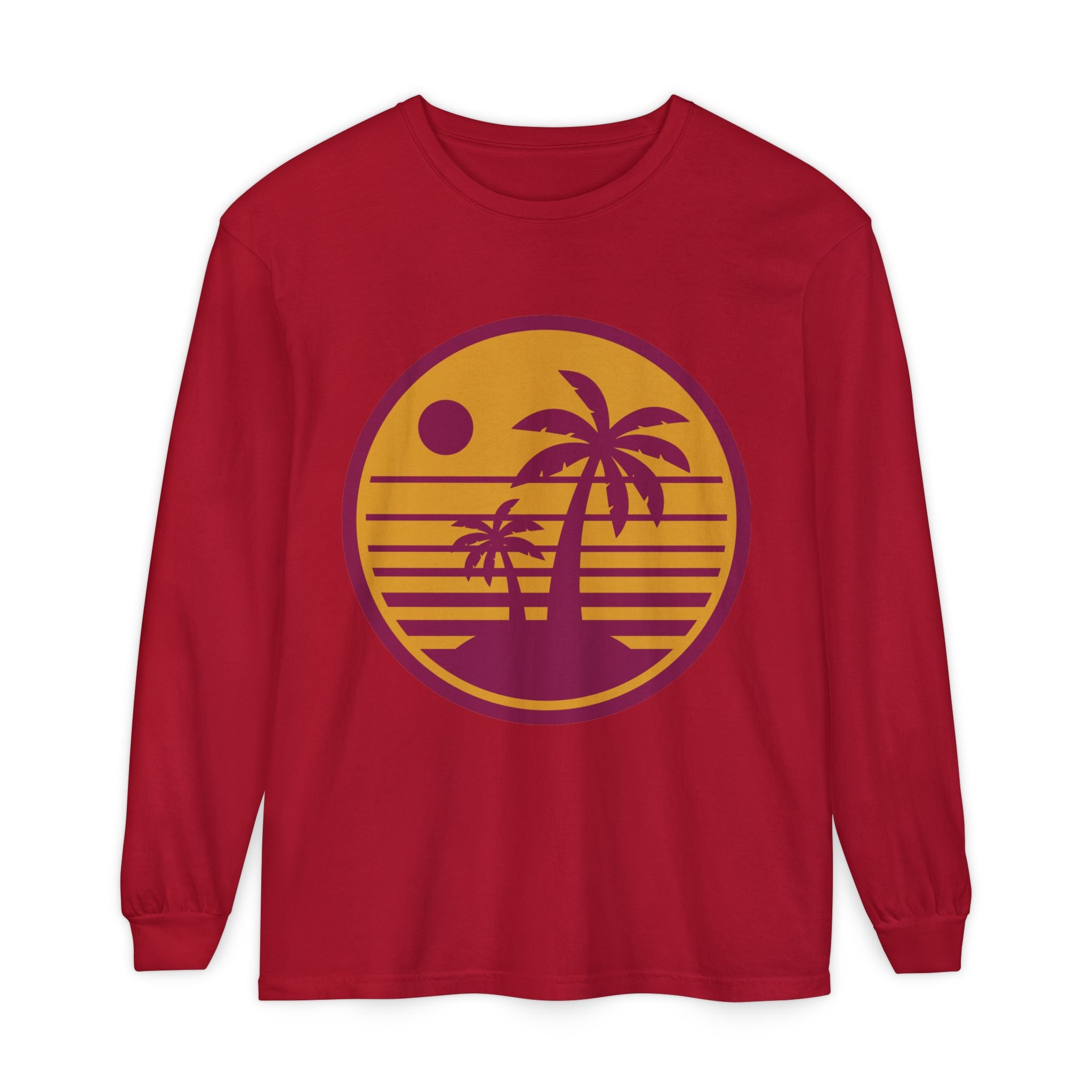 Retro Tropical Palm Sunset Long Sleeve