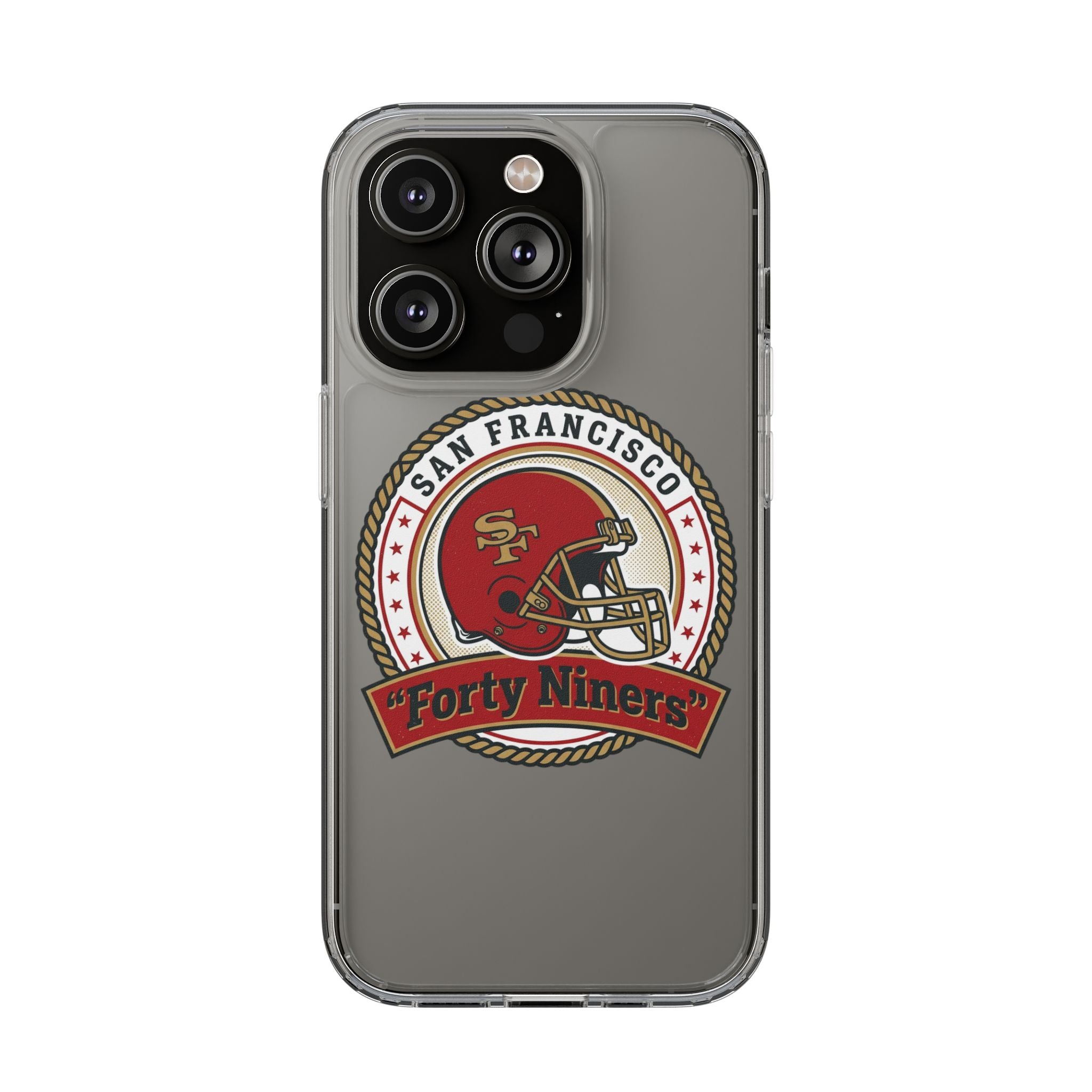 San Francisco Forty Niners Football Helmet Clear Case | NFL Team Phone Cover