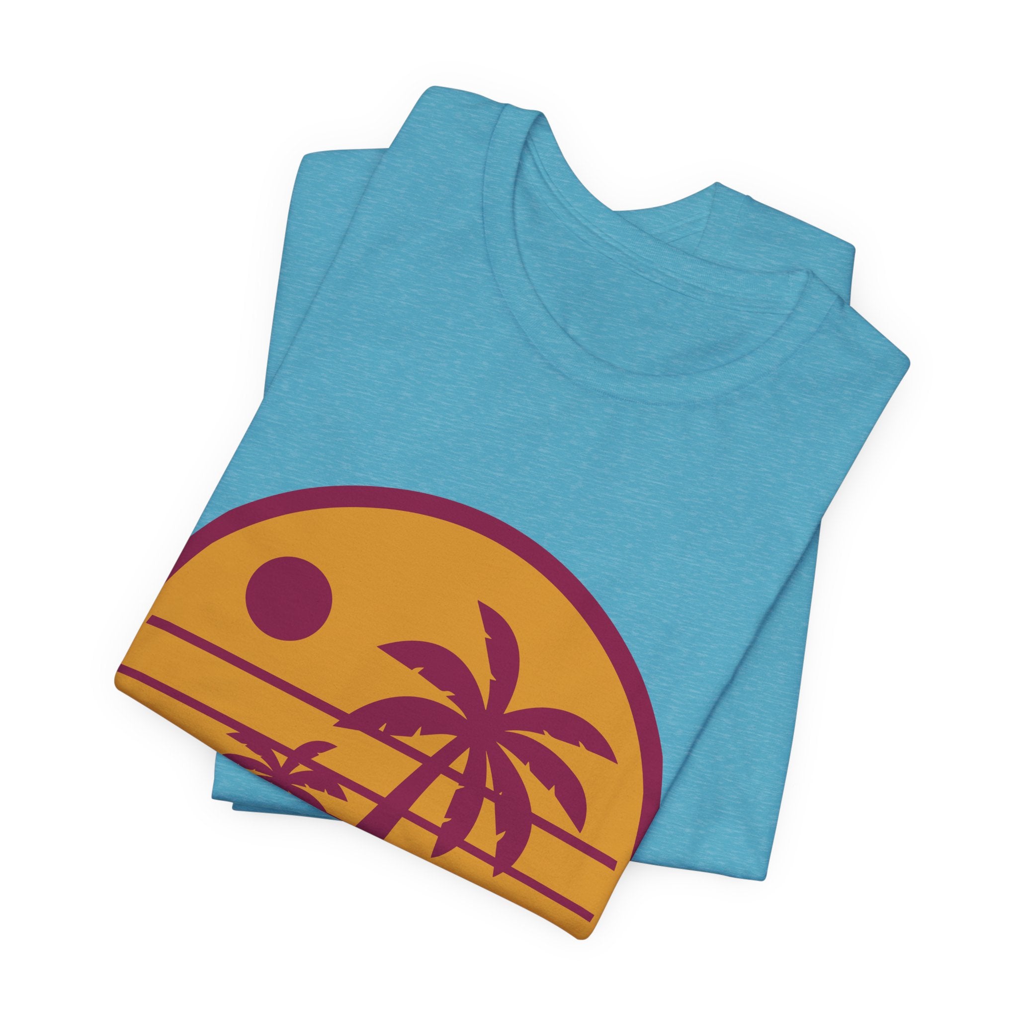 Vintage Palm Sunset Tee — Retro Beach Graphic T-Shirt