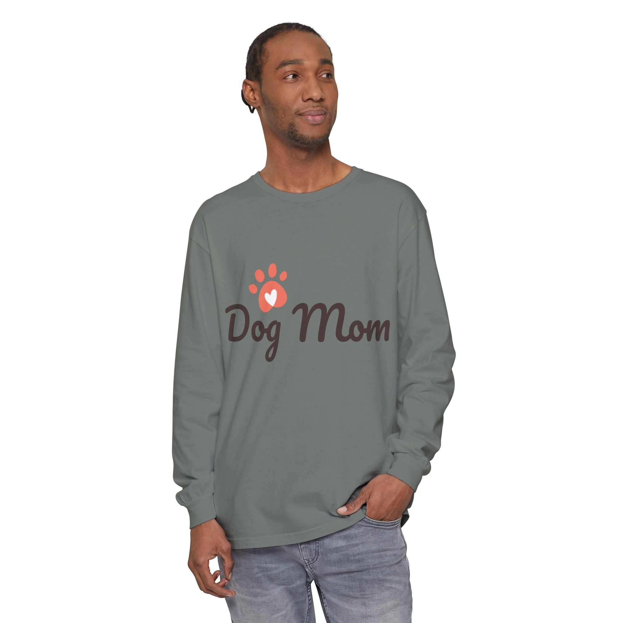 Dog Mom paw heart Long Sleeve T-Shirt | Dog Mom shirt