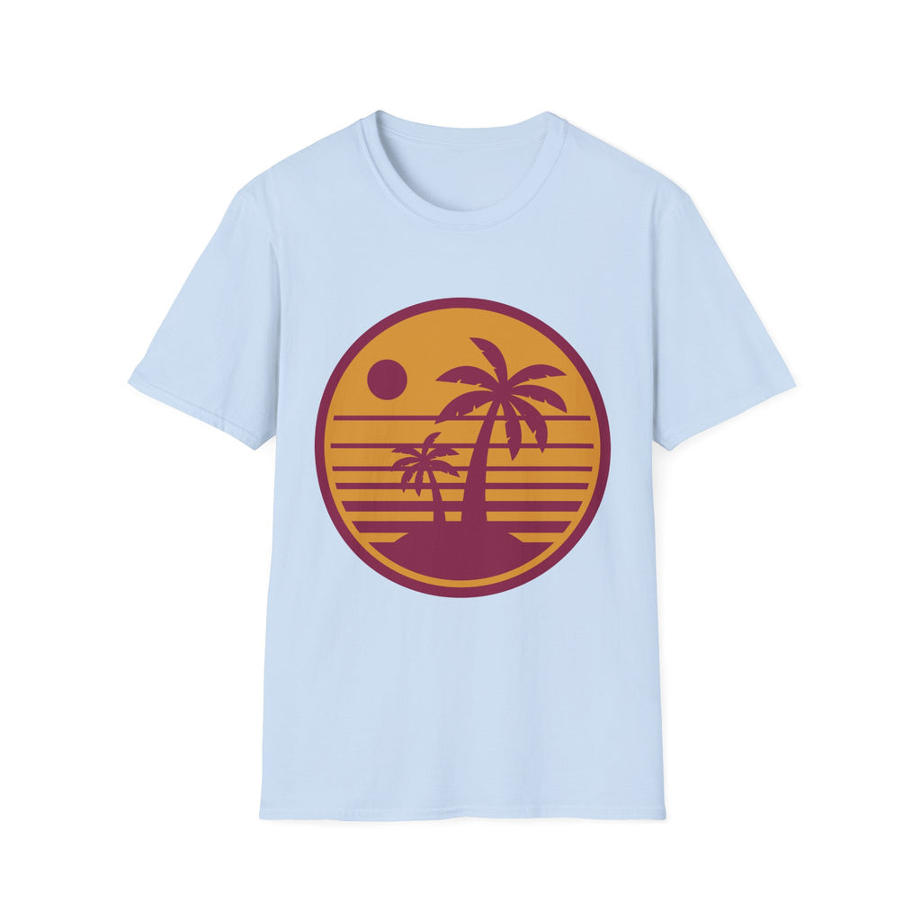 Retro Palm Trees Sunset T-Shirt | Tropical Beach Graphic