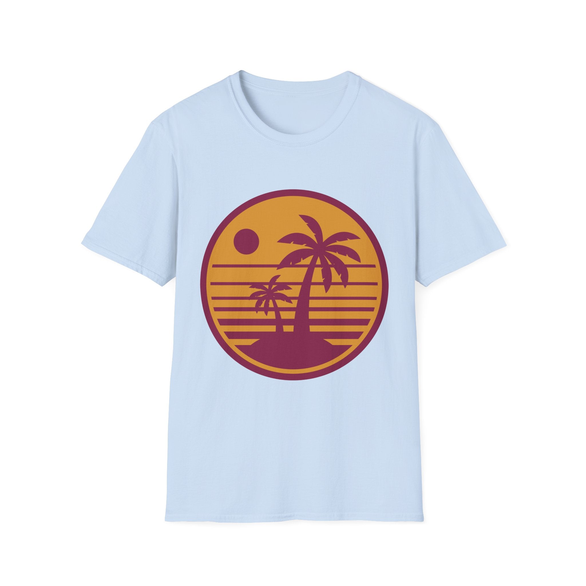 Retro Palm Trees Sunset T-Shirt | Tropical Beach Graphic