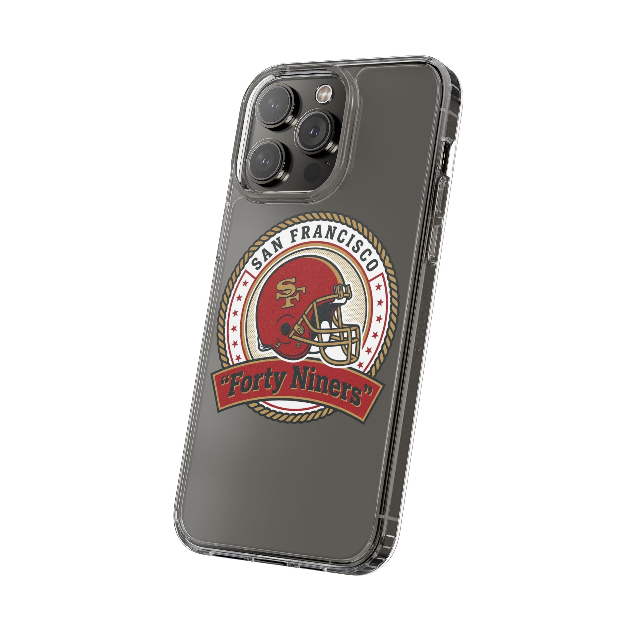 San Francisco Forty Niners Football Helmet Clear Case | NFL Team Phone Cover