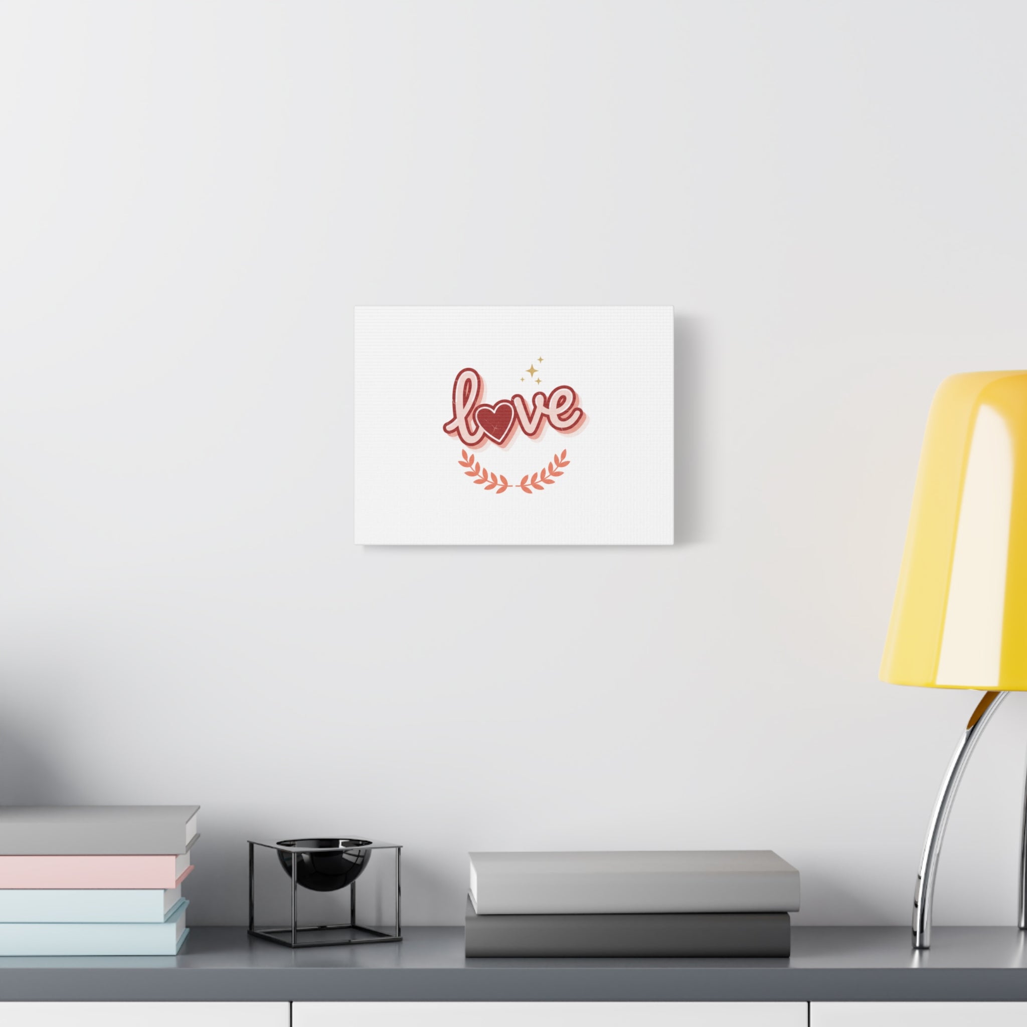 Love Heart Script Canvas | Matte Stretched Wall Art