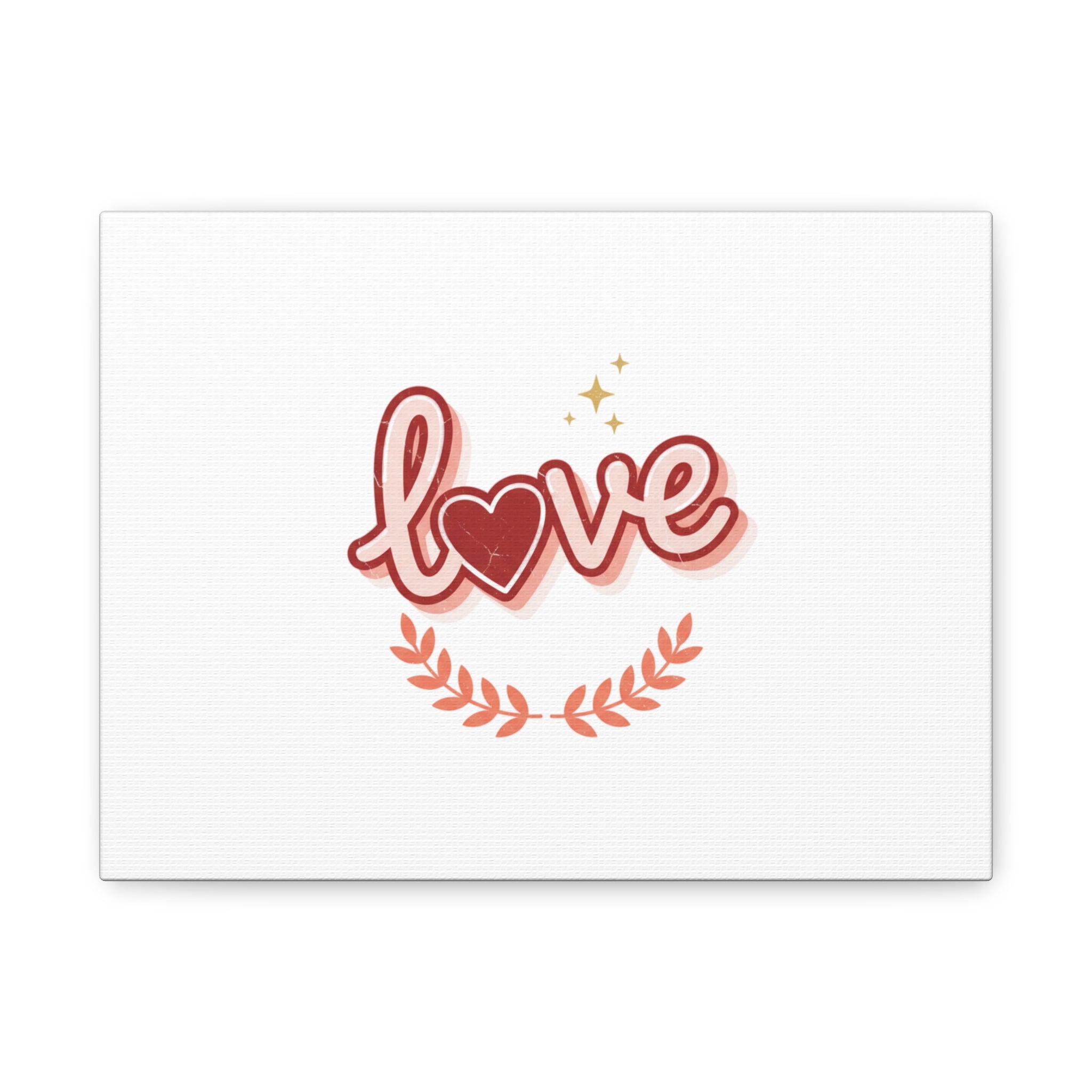 Love Heart Script Canvas | Matte Stretched Wall Art