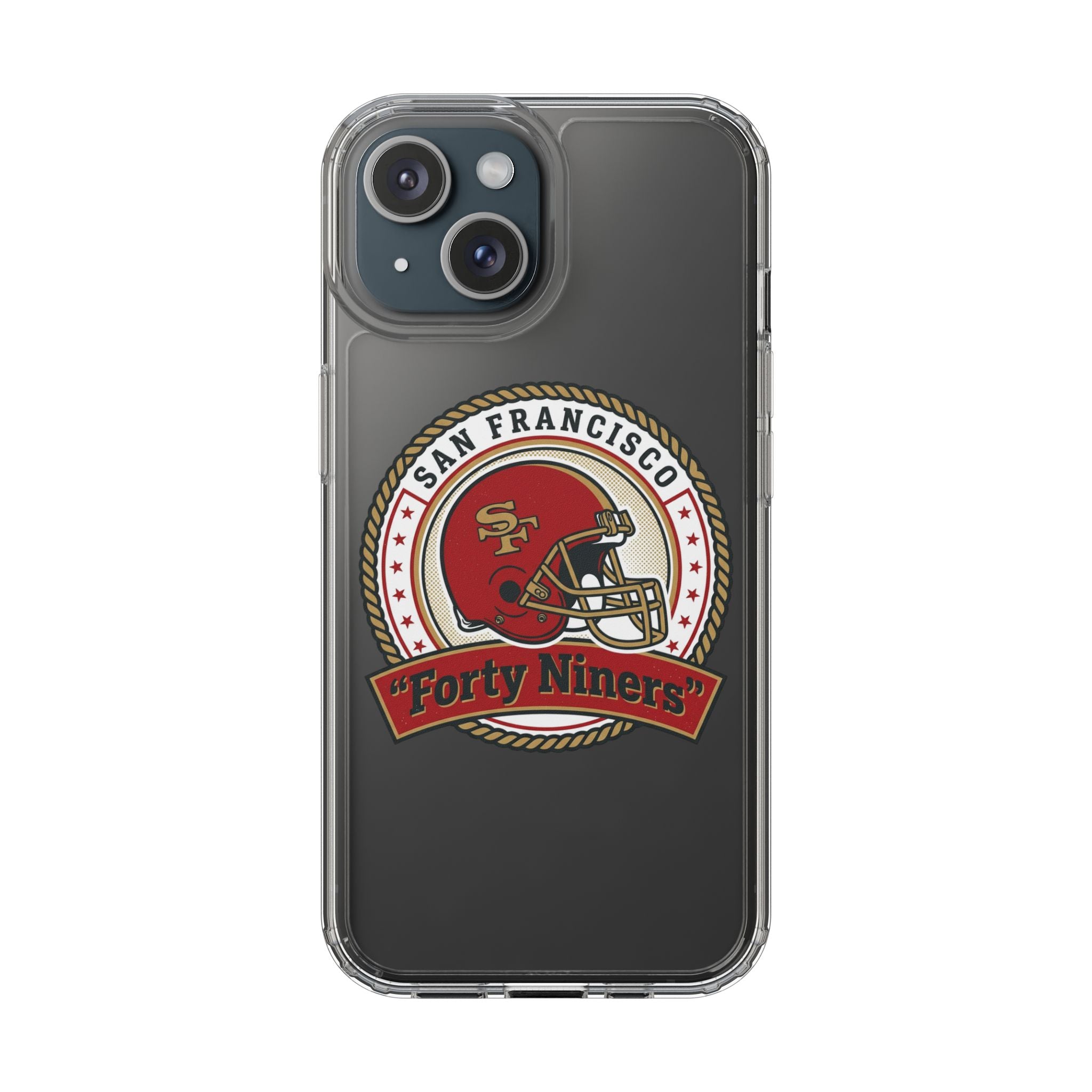 San Francisco Forty Niners Football Helmet Clear Case | NFL Team Phone Cover