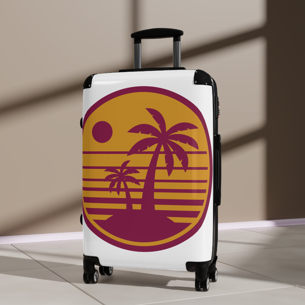 Retro Palm Sunset Suitcase | Beach Travel Luggage