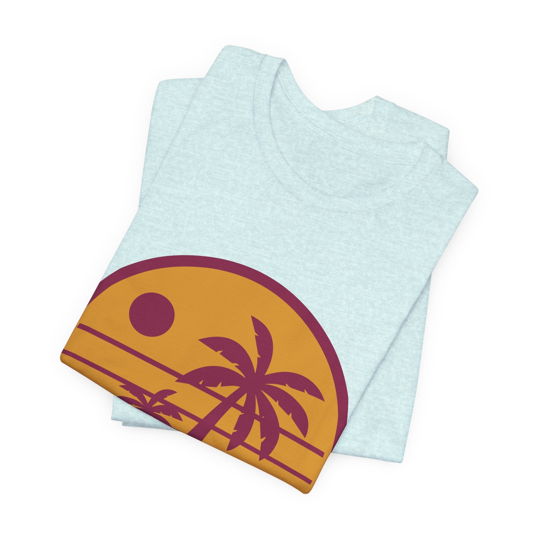 Vintage Palm Sunset Tee — Retro Beach Graphic T-Shirt