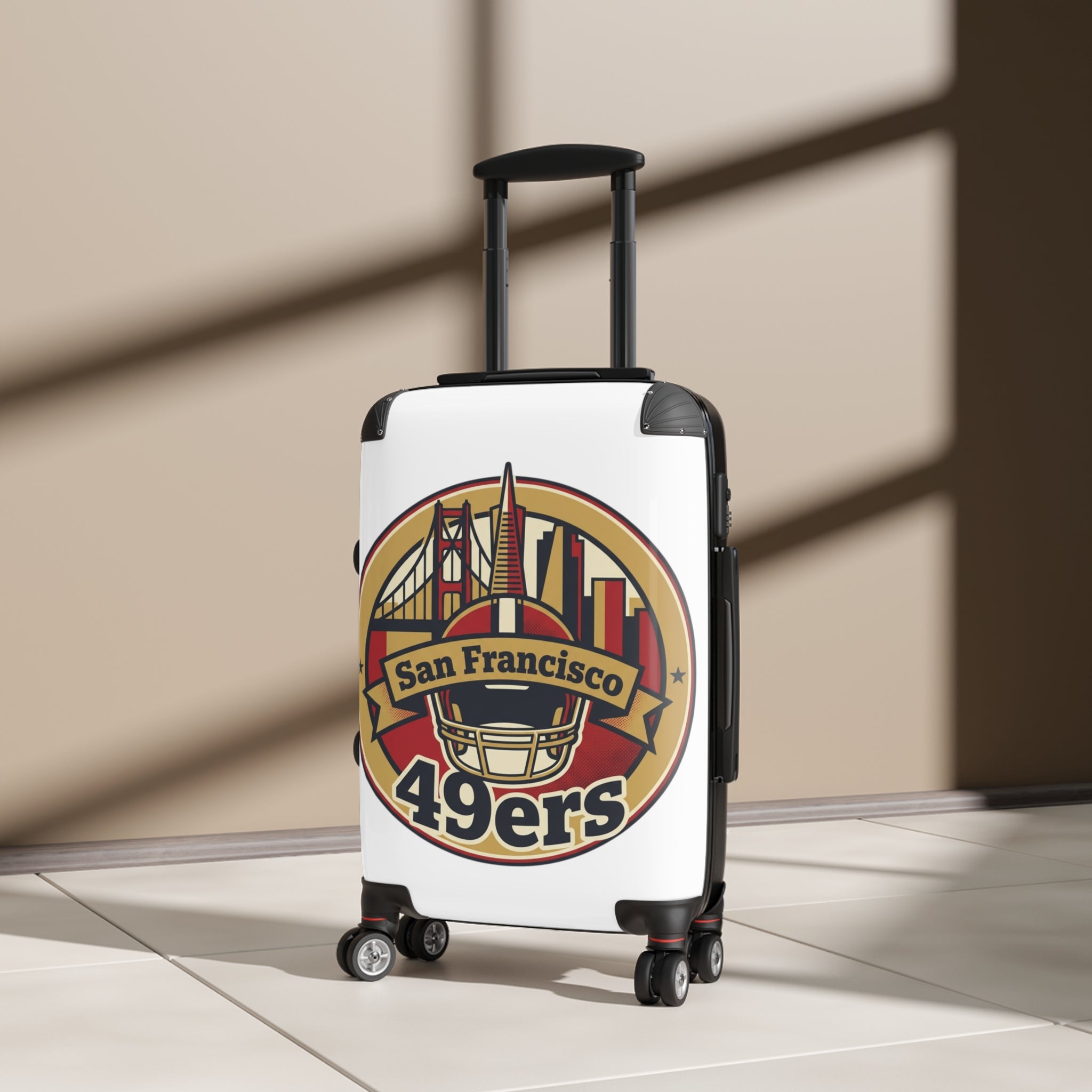 San Francisco 49ers Logo Suitcase | NFL City Skyline Luggage