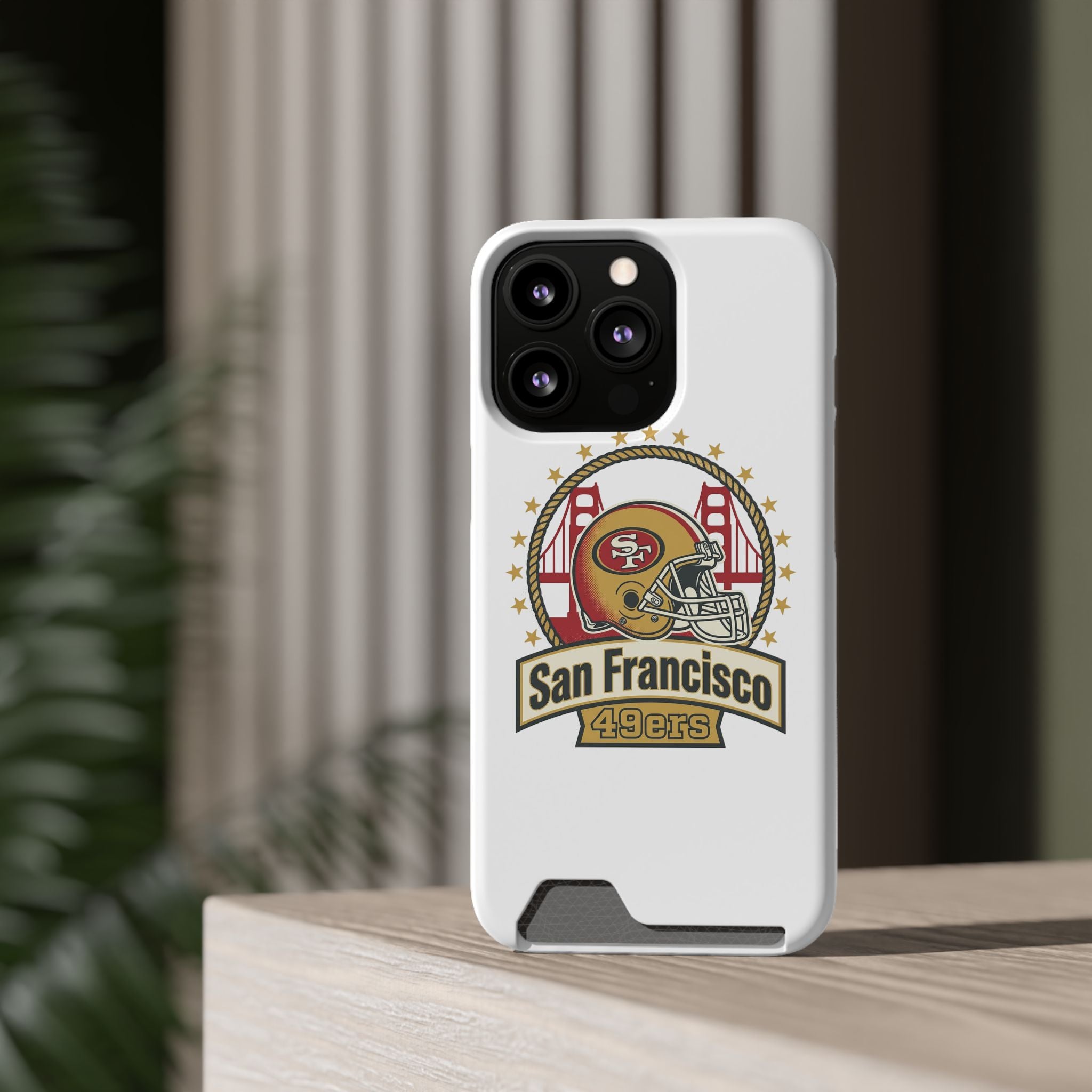 San Francisco 49ers Helmet Phone Case with Card Holder | Team Logo