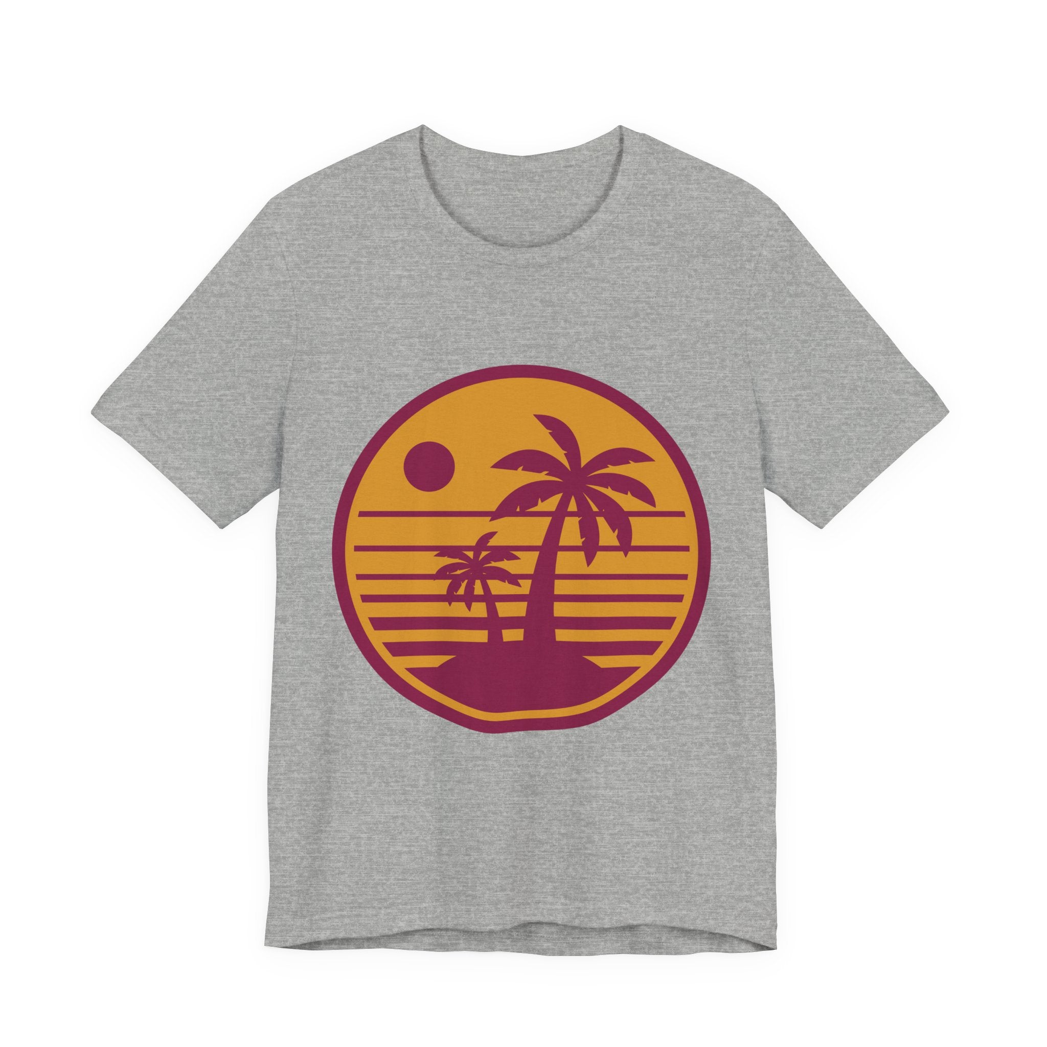 Vintage Palm Sunset Tee — Retro Beach Graphic T-Shirt