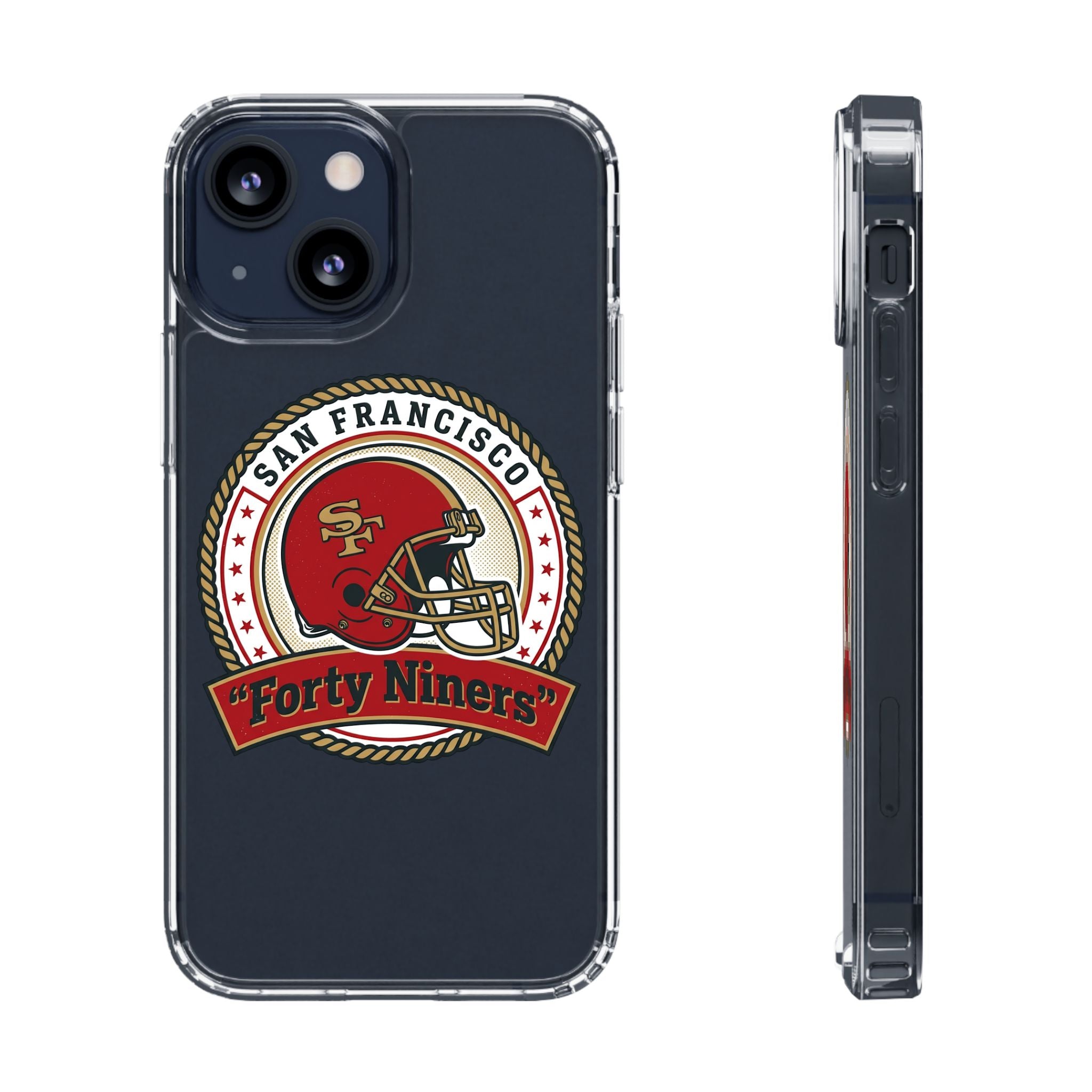 San Francisco Forty Niners Football Helmet Clear Case | NFL Team Phone Cover