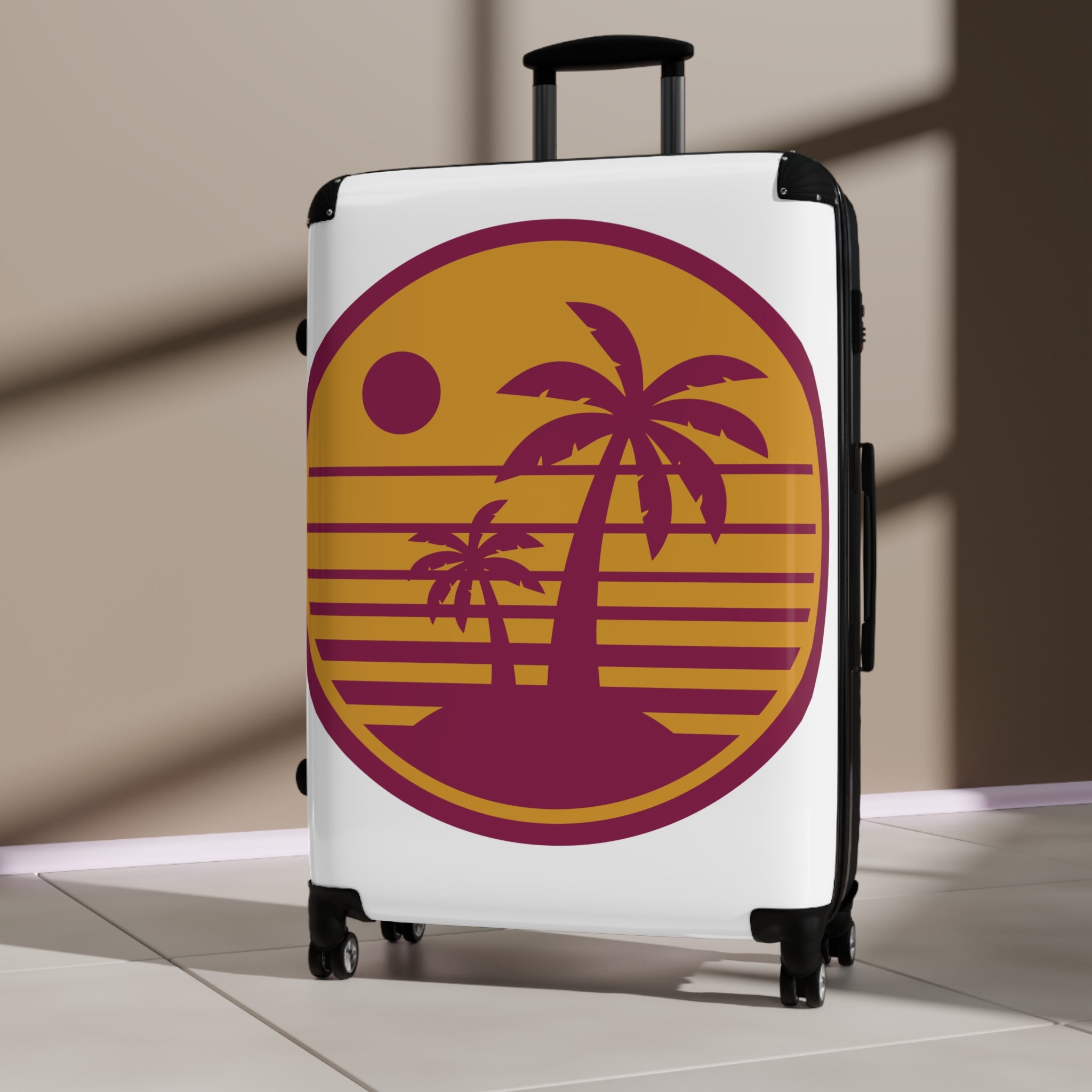 Retro Palm Sunset Suitcase | Beach Travel Luggage