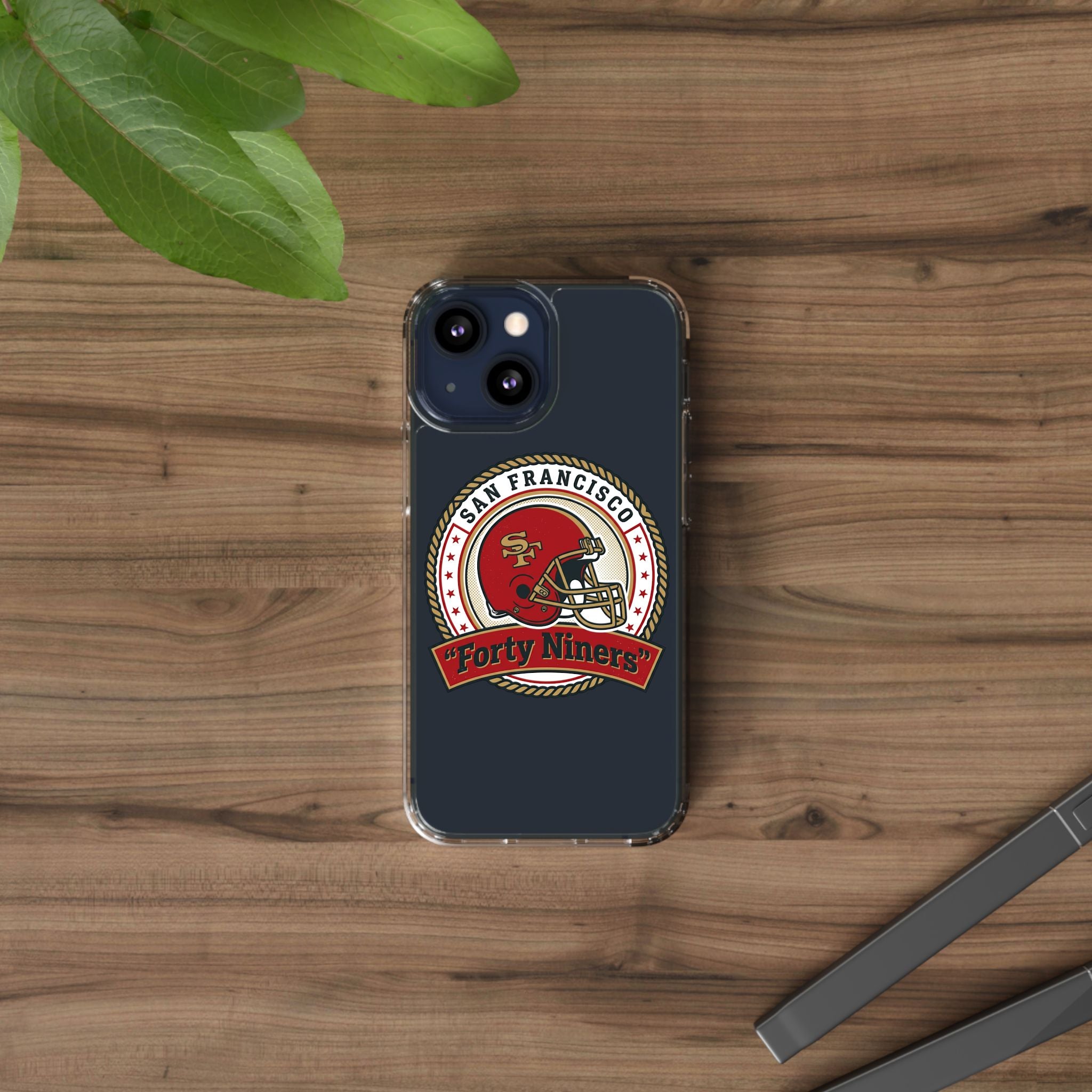 San Francisco Forty Niners Football Helmet Clear Case | NFL Team Phone Cover