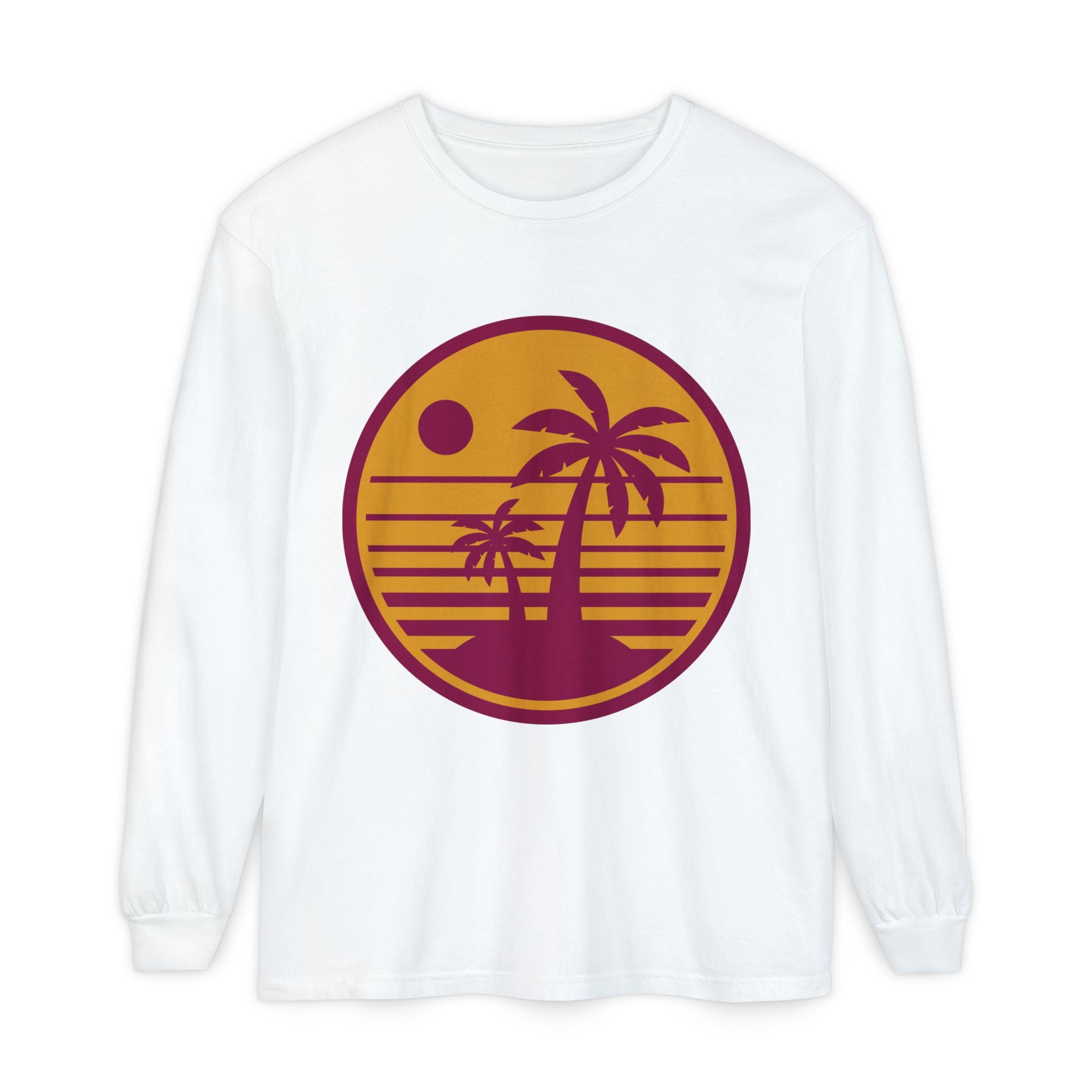 Retro Tropical Palm Sunset Long Sleeve